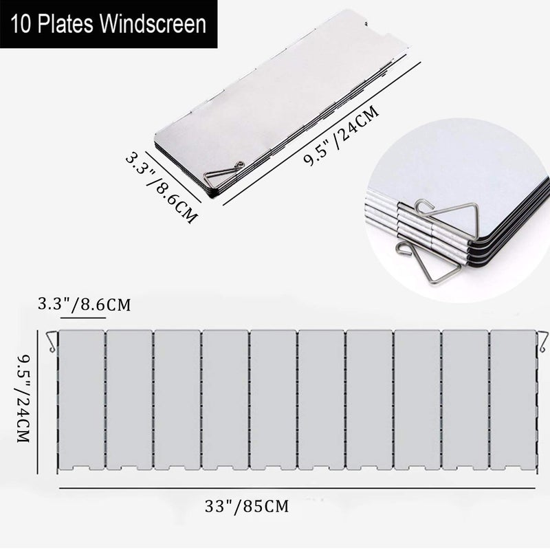 KOURILAND Camping windshield, Folding Outdoor Windscreen, Aluminum windshield for gas stove, light weight for hiking, backpacking, camping (10 plates) - Image 5